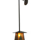 Meyda Lighting Stillwater 12" Craftsman Brown & Green Trees Tall Pine Hanging Wall Sconce With Amber Mica Shade Glass