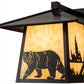 Meyda Lighting Stillwater 12" Craftsman Brown Lone Bear Wall Sconce With Beige Art Shade Glass