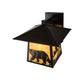 Meyda Lighting Stillwater 12" Craftsman Brown Lone Bear Wall Sconce With Beige Art Shade Glass