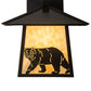 Meyda Lighting Stillwater 12" Craftsman Brown Lone Bear Wall Sconce With Beige Art Shade Glass