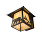 Meyda Lighting Stillwater 12" Craftsman Brown Lone Bear Wall Sconce With Beige Art Shade Glass