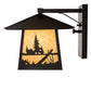 Meyda Lighting Stillwater 12" Craftsman Brown Lone Bear Wall Sconce With Beige Art Shade Glass