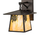 Meyda Lighting Stillwater 12" Craftsman Brown Pine Hanging Wall Sconce With Beige Ripple Shade Glass