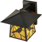 Meyda Lighting Stillwater 12" Craftsman Brown Song Bird Solid Mount Wall Sconce With Beige Art Shade Glass