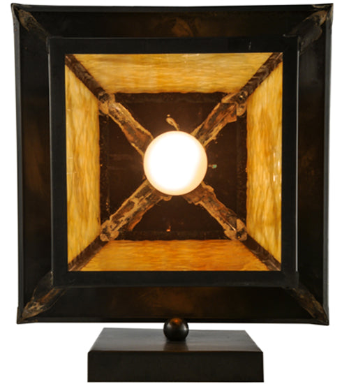Meyda Lighting Stillwater 12" Craftsman Brown Song Bird Solid Mount Wall Sconce With Beige Art Shade Glass