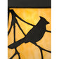 Meyda Lighting Stillwater 12" Craftsman Brown Song Bird Solid Mount Wall Sconce With Beige Art Shade Glass