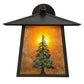 Meyda Lighting Stillwater 12" Craftsman Brown Tall Pine Solid Mount Wall Sconce With Amber Mica Shade Glass