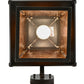 Meyda Lighting Stillwater 12" Craftsman Brown Tall Pine Solid Mount Wall Sconce With Amber Mica Shade Glass