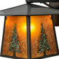 Meyda Lighting Stillwater 12" Craftsman Brown Tall Pine Solid Mount Wall Sconce With Amber Mica Shade Glass