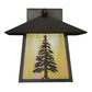 Meyda Lighting Stillwater 12" Craftsman Brown Tall Pine Solid Mount Wall Sconce With Beige Art Shade Glass