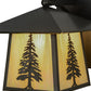 Meyda Lighting Stillwater 12" Craftsman Brown Tall Pine Solid Mount Wall Sconce With Beige Art Shade Glass