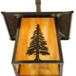 Meyda Lighting Stillwater 12" Craftsman Brown Tall Pine Straight Arm Wall Sconce With Beige Shade Glass