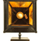Meyda Lighting Stillwater 12" Craftsman Brown Tall Pine Straight Arm Wall Sconce With Beige Shade Glass
