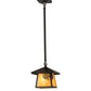 Meyda Lighting Stillwater 12" Craftsman Brown Winter Pine Pendant Light With Beige Shade Glass