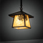 Meyda Lighting Stillwater 12" Craftsman Brown Winter Pine Pendant Light With Beige Shade Glass
