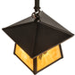 Meyda Lighting Stillwater 12" Craftsman Brown Winter Pine Pendant Light With Beige Shade Glass