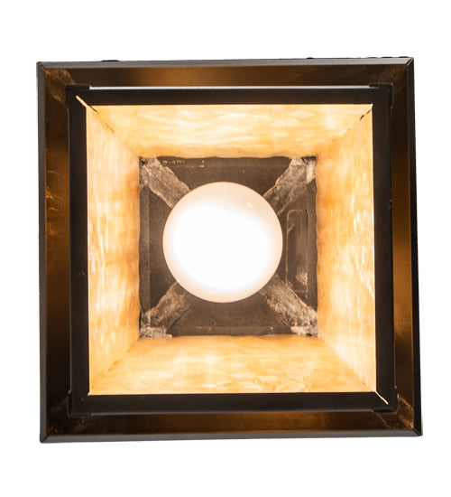 Meyda Lighting Stillwater 12" Craftsman Brown Winter Pine Pendant Light With Beige Shade Glass
