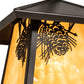 Meyda Lighting Stillwater 12" Craftsman Brown Winter Pine Pendant Light With Beige Shade Glass