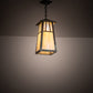 Meyda Lighting Stillwater 12" Craftsman Verdigris Double Bar Mission Pendant Light With Beige Iridescent Shade Glass