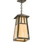 Meyda Lighting Stillwater 12" Craftsman Verdigris Double Bar Mission Pendant Light With Beige Iridescent Shade Glass