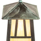 Meyda Lighting Stillwater 12" Craftsman Verdigris Double Bar Mission Pendant Light With Beige Iridescent Shade Glass