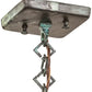 Meyda Lighting Stillwater 12" Craftsman Verdigris Double Bar Mission Pendant Light With Beige Iridescent Shade Glass