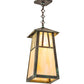 Meyda Lighting Stillwater 12" Craftsman Verdigris Double Bar Mission Pendant Light With Beige Iridescent Shade Glass