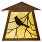 Meyda Lighting Stillwater 12" LED Vintage Copper Song Bird Wall Sconce With Beige Shade Glass