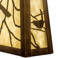 Meyda Lighting Stillwater 12" LED Vintage Copper Song Bird Wall Sconce With Beige Shade Glass