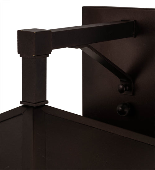 Meyda Lighting Stillwater 12" Mahogany Bronze Tall Pine Straight Arm Wall Sconce With New Mica Acrylic Shade
