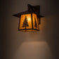 Meyda Lighting Stillwater 12" Mahogany Bronze Tall Pine Straight Arm Wall Sconce With New Mica Acrylic Shade