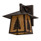 Meyda Lighting Stillwater 12" Mahogany Bronze Tall Pine Straight Arm Wall Sconce With New Mica Acrylic Shade