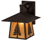 Meyda Lighting Stillwater 12" Mahogany Bronze Tall Pine Straight Arm Wall Sconce With New Mica Acrylic Shade