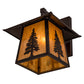Meyda Lighting Stillwater 12" Mahogany Bronze Tall Pine Straight Arm Wall Sconce With New Mica Acrylic Shade