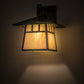 Meyda Lighting Stillwater 12" Verdigris Double Bar Mission Hanging Wall Sconce With Beige Iridescent Shade Glass
