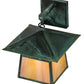 Meyda Lighting Stillwater 12" Verdigris Double Bar Mission Hanging Wall Sconce With Beige Iridescent Shade Glass