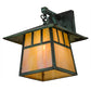 Meyda Lighting Stillwater 12" Verdigris Double Bar Mission Hanging Wall Sconce With Beige Iridescent Shade Glass