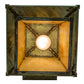 Meyda Lighting Stillwater 12" Verdigris Double Bar Mission Hanging Wall Sconce With Beige Iridescent Shade Glass