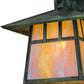 Meyda Lighting Stillwater 12" Verdigris Double Bar Mission Hanging Wall Sconce With Beige Iridescent Shade Glass