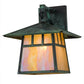 Meyda Lighting Stillwater 12" Verdigris Double Bar Mission Hanging Wall Sconce With Beige Iridescent Shade Glass