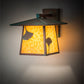 Meyda Lighting Stillwater 12" Verdigris Ginkgo Straight Arm Wall Sconce With Beige Art Shade Glass