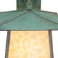 Meyda Lighting Stillwater 12" Verdigris Straight Arm Wall Sconce With Beige Art Shade Glass