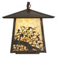 Meyda Lighting Stillwater 12" Vintage Copper Apple Branch Curved Arm Wall Sconce With Beige Art Shade Glass