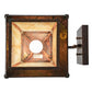 Meyda Lighting Stillwater 12" Vintage Copper Apple Branch Curved Arm Wall Sconce With Beige Art Shade Glass