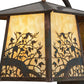 Meyda Lighting Stillwater 12" Vintage Copper Apple Branch Curved Arm Wall Sconce With Beige Art Shade Glass