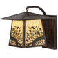 Meyda Lighting Stillwater 12" Vintage Copper Apple Branch Curved Arm Wall Sconce With Beige Art Shade Glass