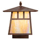 Meyda Lighting Stillwater 12" Vintage Copper Double Bar Mission Curved Arm Wall Sconce With Beige Iridescent Shade Glass