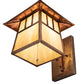 Meyda Lighting Stillwater 12" Vintage Copper Double Bar Mission Curved Arm Wall Sconce With Beige Iridescent Shade Glass