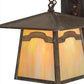 Meyda Lighting Stillwater 12" Vintage Copper Mountain View Hanging Wall Sconce With Beige Art Shade Glass
