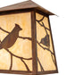 Meyda Lighting Stillwater 12" Vintage Copper Song Bird Wall Sconces With Beige Art Shade Glass